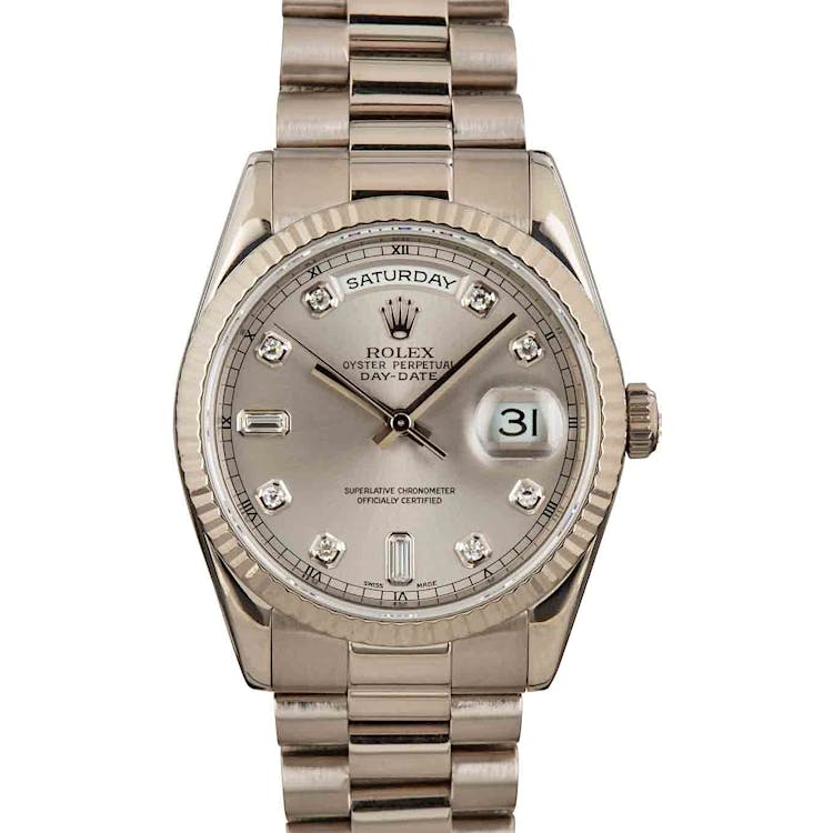 Pre-Owned Rolex Diamond President 118239 White Gold