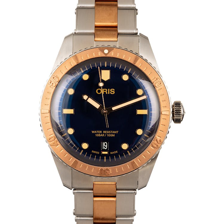 Oris Divers Steel & Bronze Blue Dial