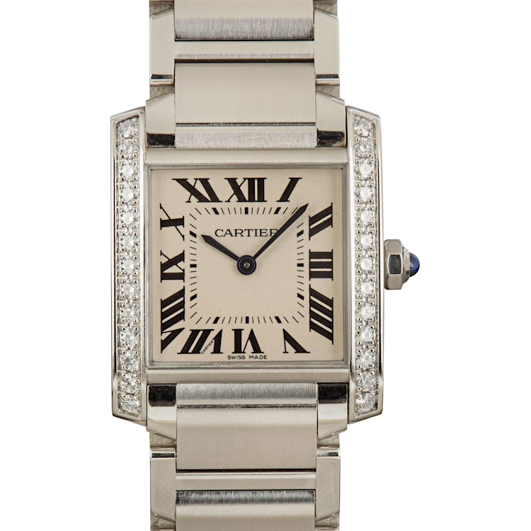 Ladies Cartier Tank Francaise White Roman Dial