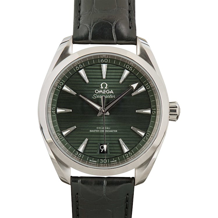 Pre-Owned Omega Seamaster Aqua Terra Steel on Leather Strap