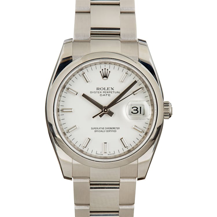 Rolex Date 115200 White Dial