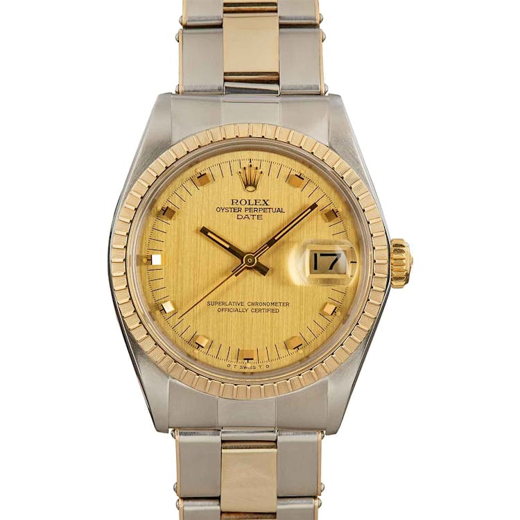 Rolex Date 1505 Champagne Dial Two Tone Jubilee