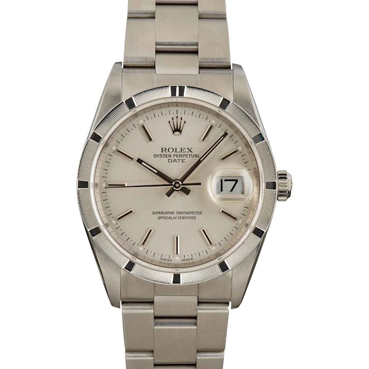 Used Rolex Date 15210 Silver Dial