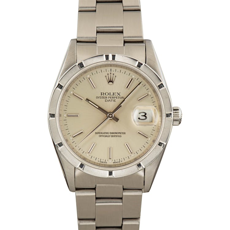 Pre Owned Rolex Date 15210 Silver Dial