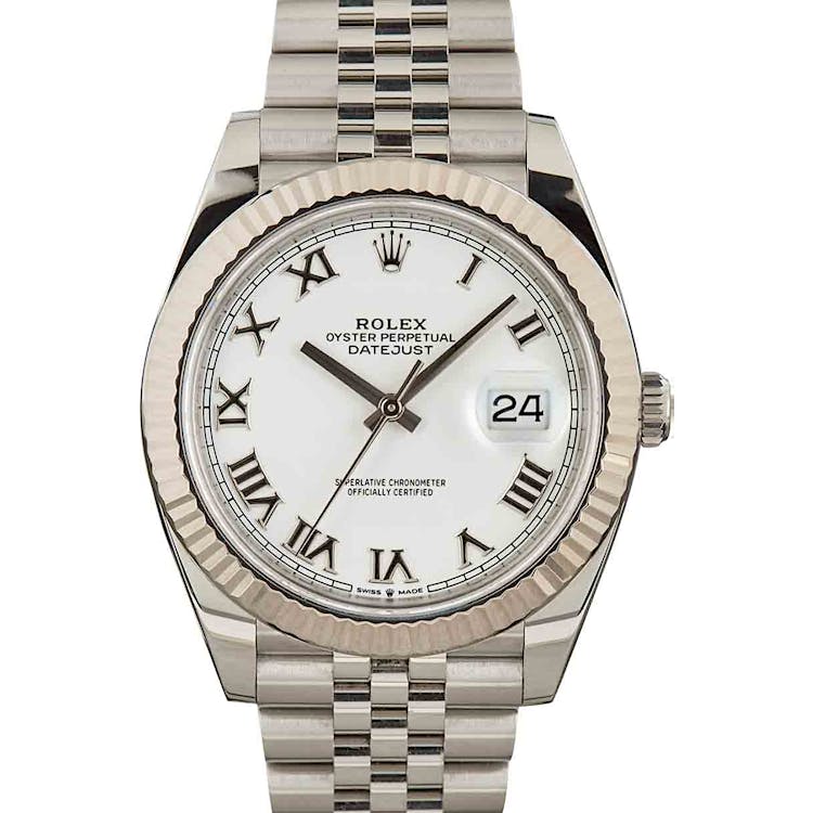 Pre-Owned Rolex 126334 Datejust 41 White Roman Dial