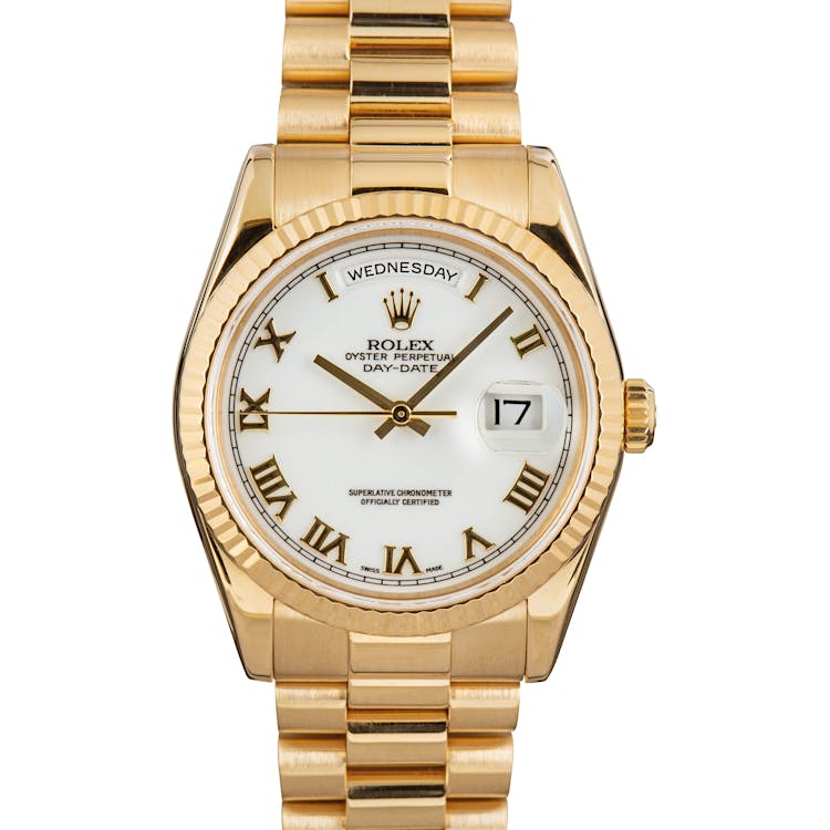 Rolex Day-Date President 118238 White Roman Dial