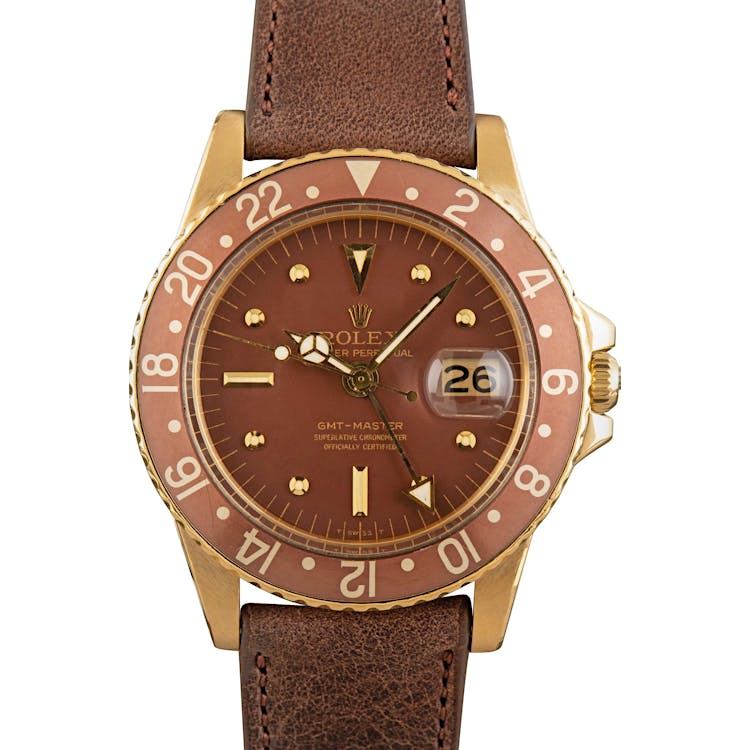 Vintage Rolex GMT-Master 1675 18k Yellow Gold