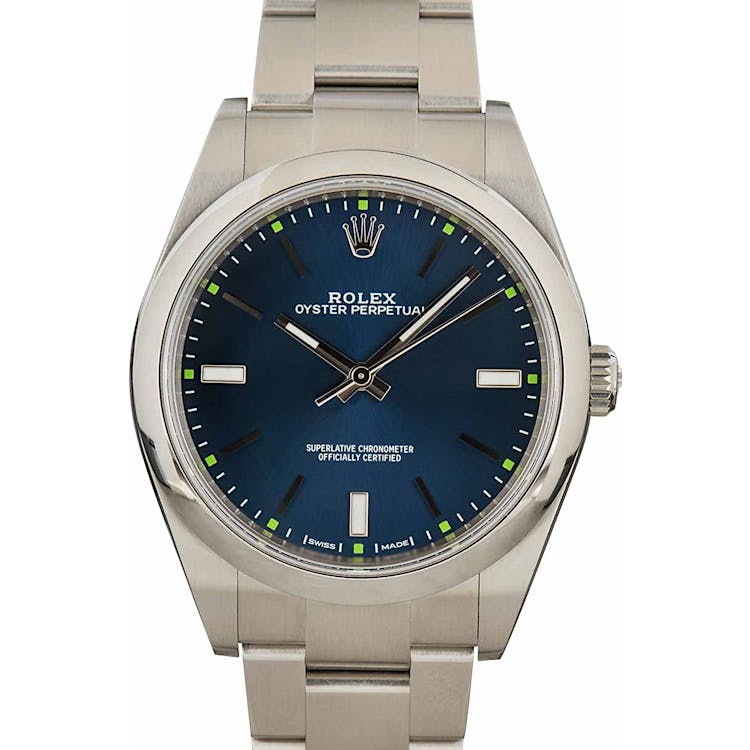 Rolex Oyster Perpetual 114300 Blue Index Dial