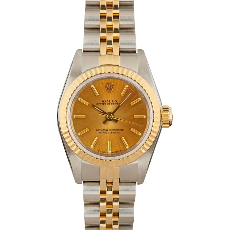 Ladies Rolex Oyster Perpetual 67193 Champagne Dial