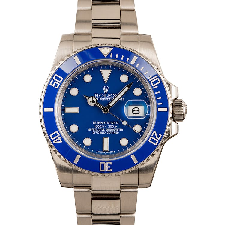 Rolex Submariner 116619 18k White Gold Smurf