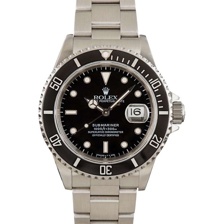 Rolex Stainless Steel Submariner 16610 Black