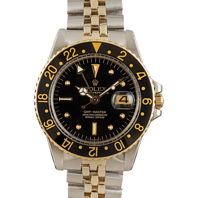 Vintage Rolex Mens GMT-Master 1675 Black 'Nipple' Dial