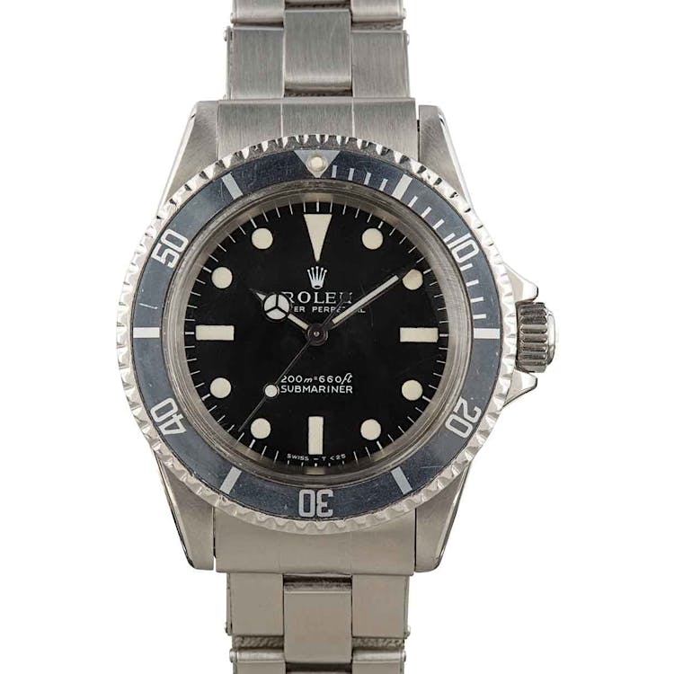 Mens Vintage Rolex Submariner 5513 Stainless Steel