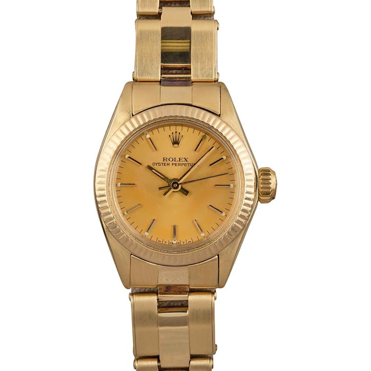 Womens Rolex Oyster Perpetual 6718 Yellow Gold